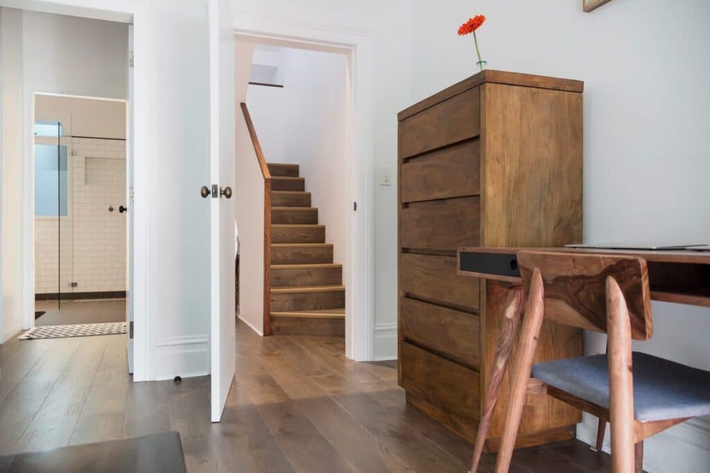 Interior of bedroom to en-suite