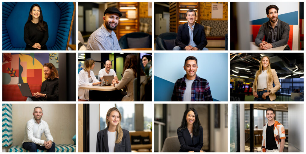 collage of editorial portraits taken in Sydney