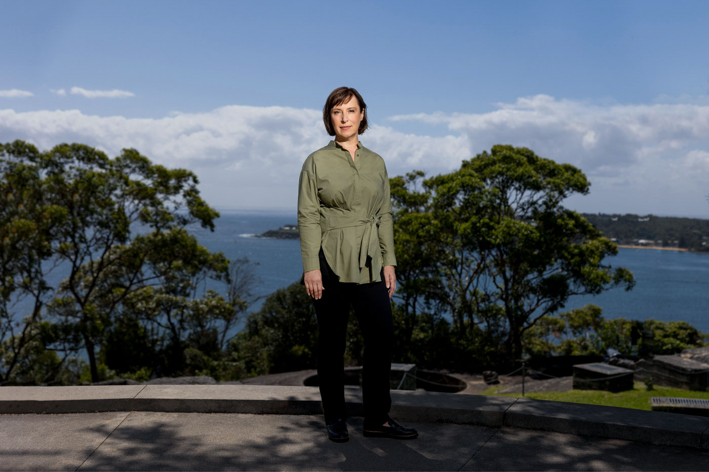 female portrait standing in Mosman