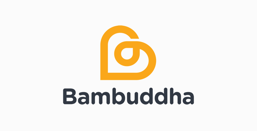 Bambuddha orange yellow logo